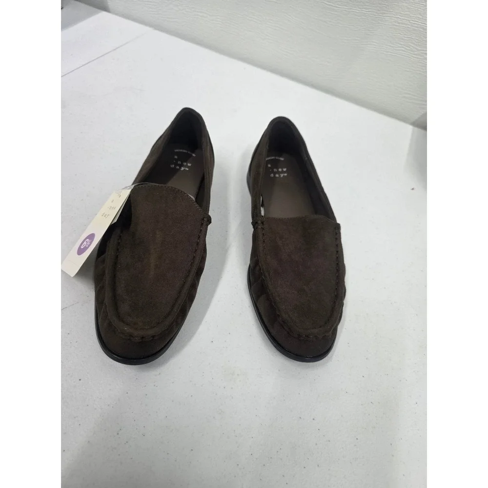 A New Day James Brown Suede Memory Foam Loafers Womens 6.5 Slip On Shoes